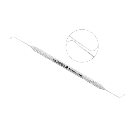 Explorer EXD 2A Pigtail double-ended dental explorer with fine curved tips and lightweight 3EZ handle