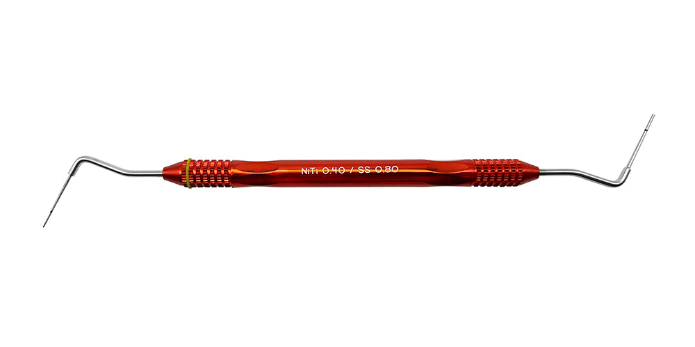 Endo Plugger – NiTi 0,40 / Inox 0,80 mm, poignée rouge