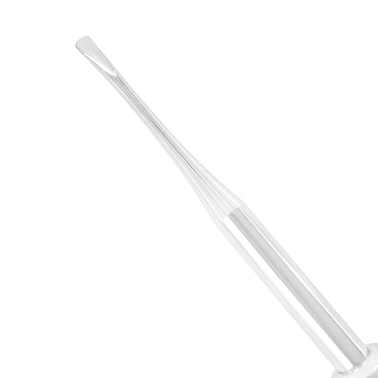 Close-up of the 3 mm curved blade on the small-handle Luxator