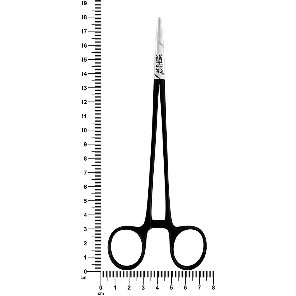 Crile-Wood Needle Holder – Straight, 7.1 in (18 cm) – Black Edition, Tungsten Carbide