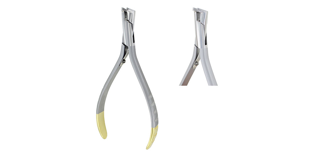 Alicates de corte distal para ortodoncia T/C, sujeción de seguridad, mango largo, 14,5 cm, tamaño máximo de corte del alambre: 0,020/0,018/0,025