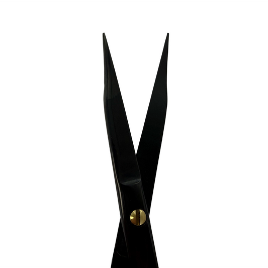 Tijeras Power Bow Goldman-Fox de titanio, rectas, 12,5 cm, edición negra