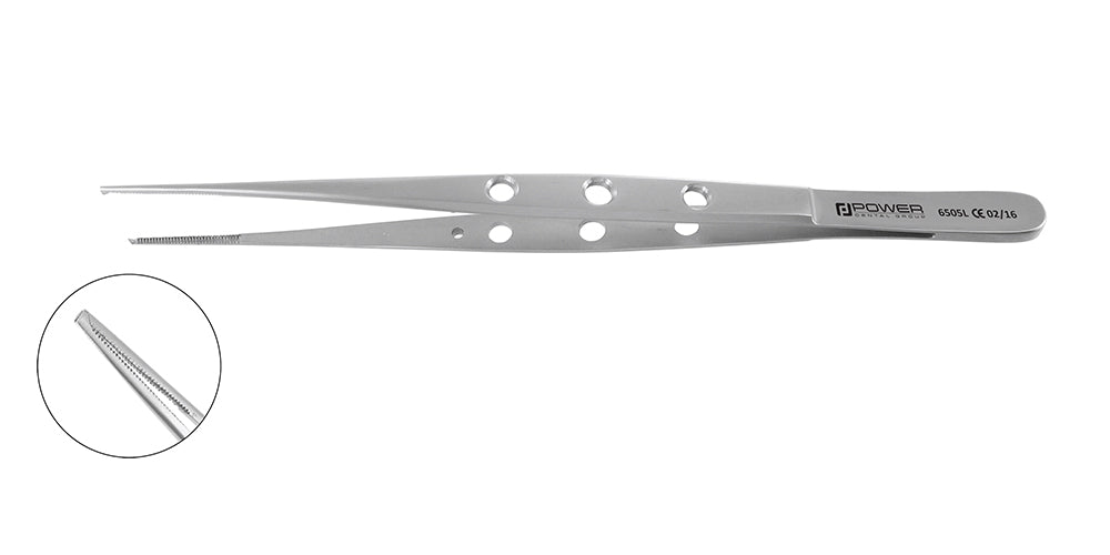 Pince microchirurgicale pour tissus, 15 cm / 6" – Droite, 1x2 dents