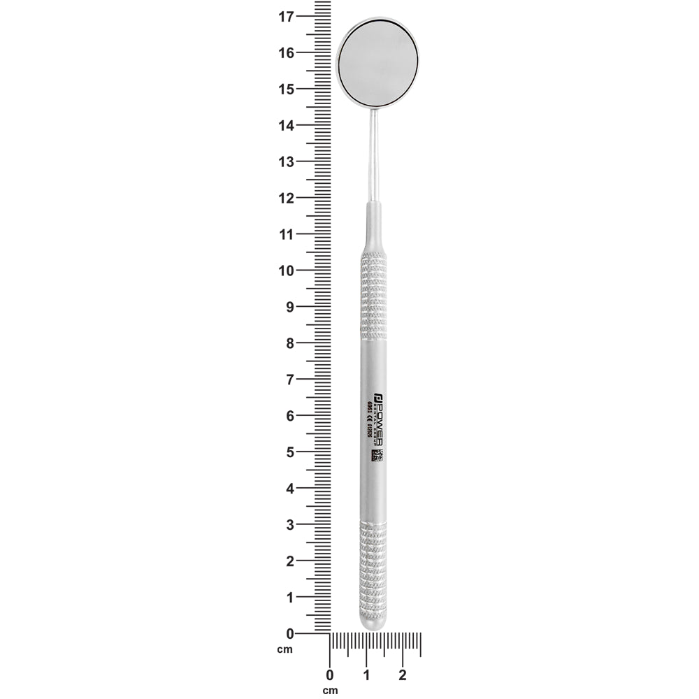 Dental Mirror #5 with 4EZ Ø8 mm handle showing 17 cm overall length