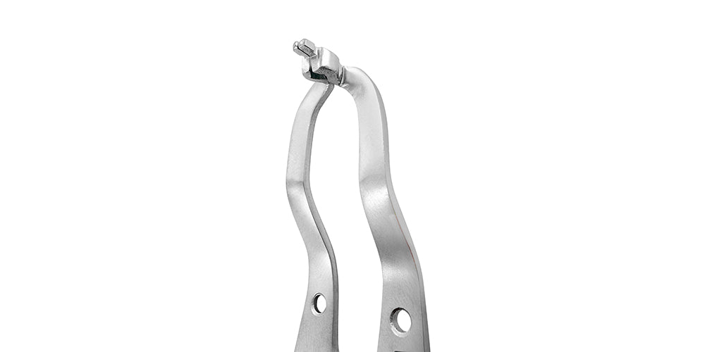 Alicate para dique de goma color marfil, ligero, 17 cm, tipo matriz seccional