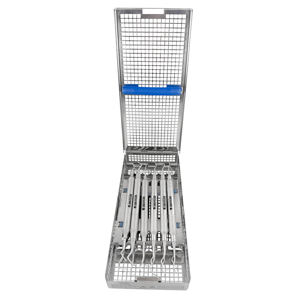 Double-Hinged Instrument Cassette – Holds 12 Instruments, Double Rack, 8.0 × 3.5 × 1.2 in (203 × 90 × 31 mm)