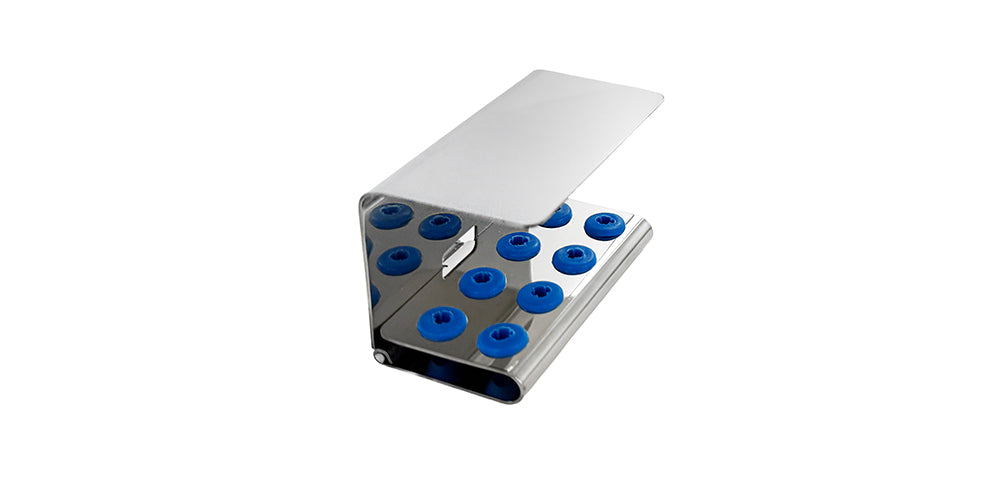 Cassette Bur & Piezo Tip Holder – 8 Slots, 73×37×42 mm