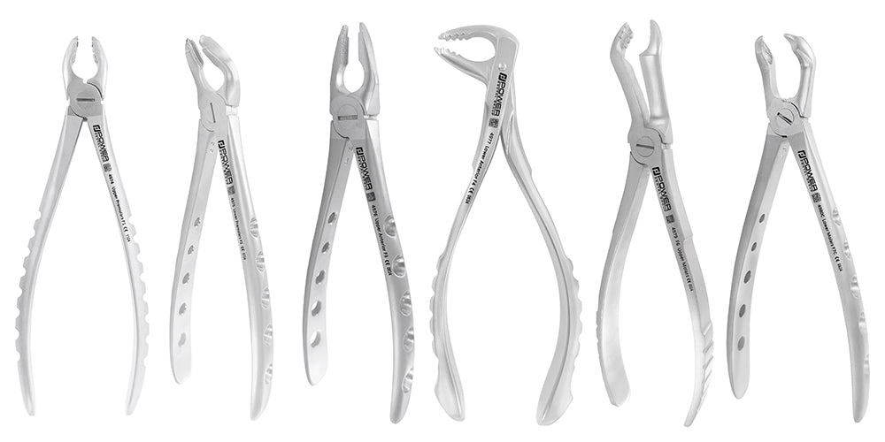 A-TRAUMATIC EXTRACTION FORCEP SET (6EA) CODE: 9006 / BAFO
4974 F1 UPPER PREMOLARS
4975 F2