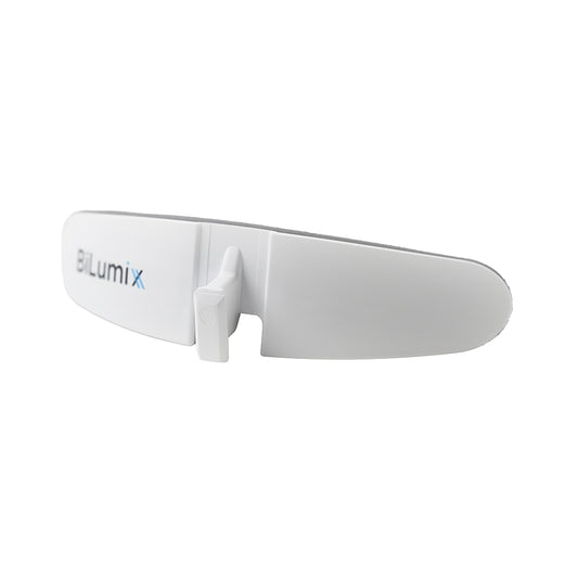 Interior view of the BiLumix white forehead plate with attachment surface