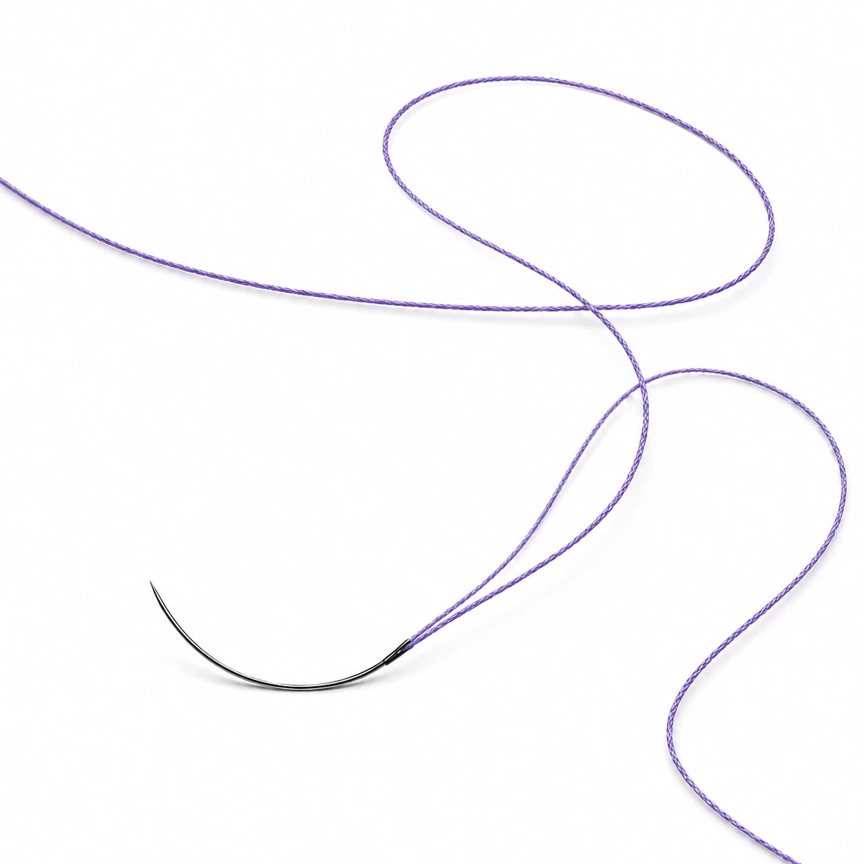 PGA absorbable braided suture 4-0 violet thread with 15 mm 3/8 circle reverse cutting needle for soft tissue closure