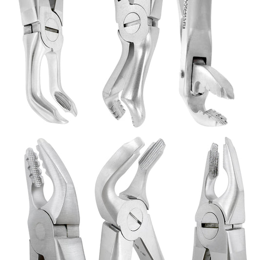 Close-up of the Power atraumatic extraction forceps working ends, standard-handle kit – SKU 9006-BAFO