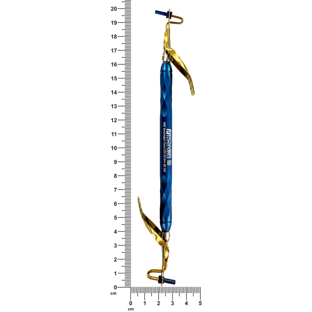 Power Bone Carrier Kit – Double-Ended, Titanium – measurement image showing 20 cm overall length