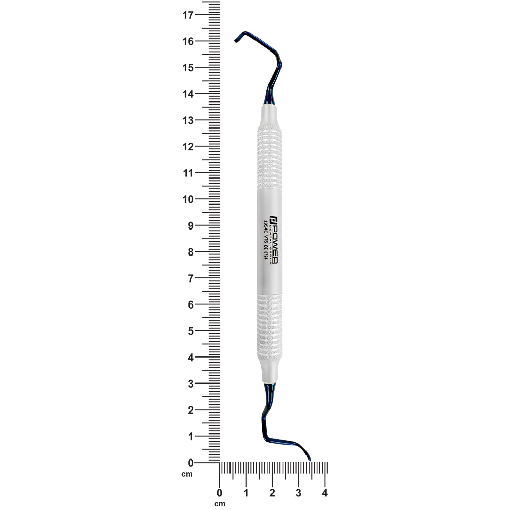 Dimensions diagram of Power VT-6 tunneling procedure instrument showing length and papilla round tip geometry