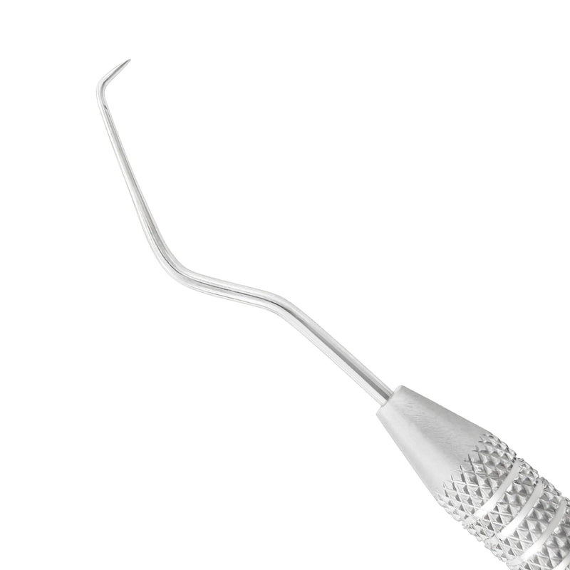 Close-up of the angled diagnostic working end on Explorer EXD 5 with 3EZ handle