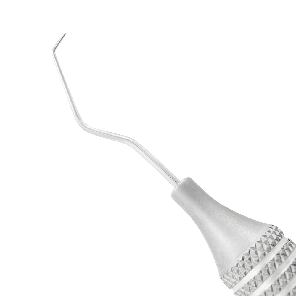Close-up of opposite EXD 5 diagnostic working end on double-ended dental explorer
