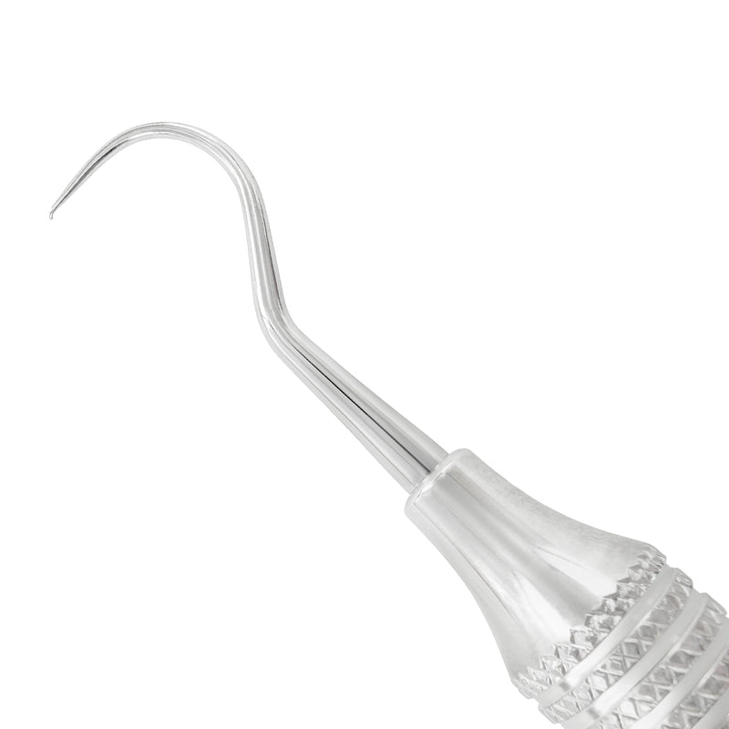 Close-up of the curved diagnostic working end on Explorer EXD 5FS Power Flex