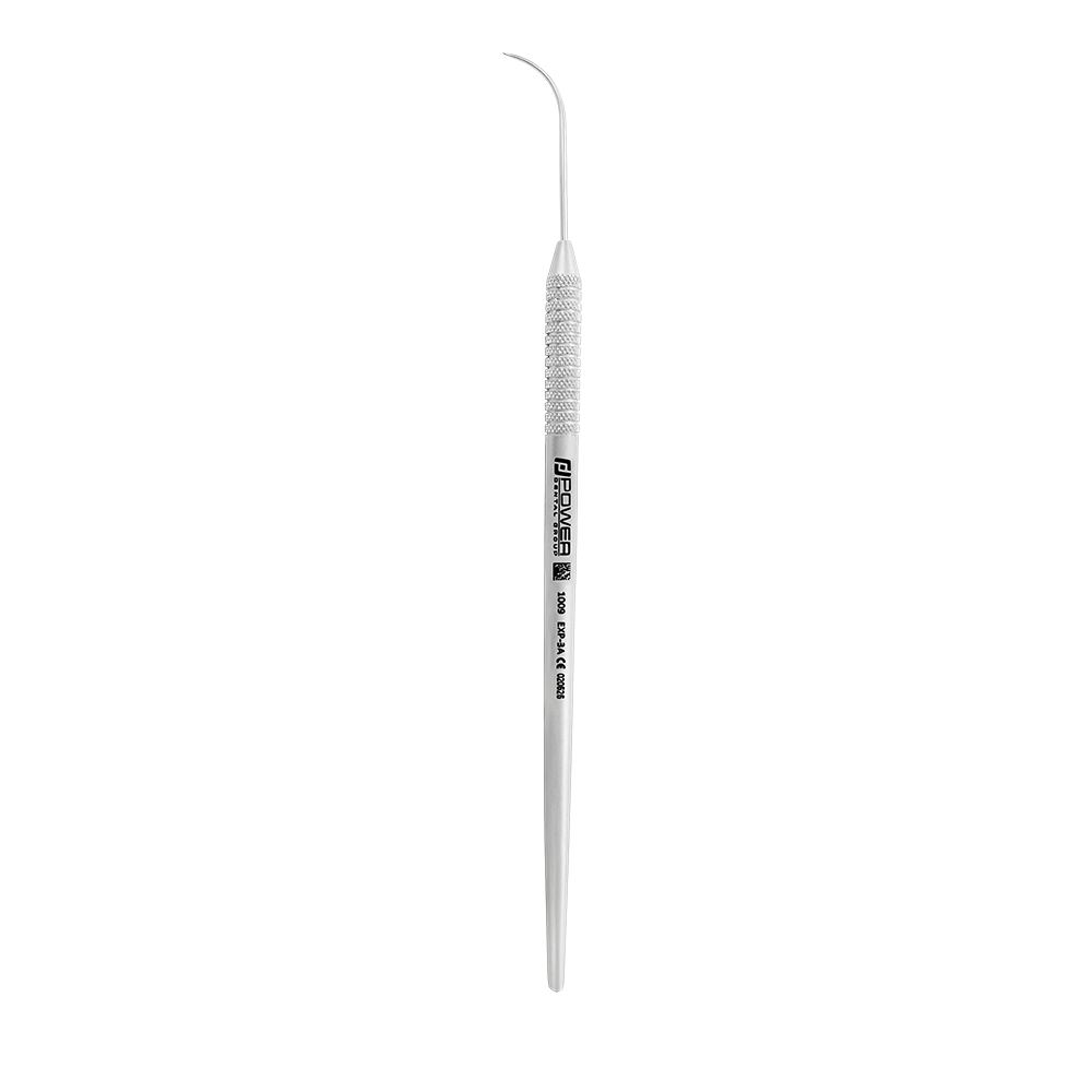 Vertical view of Explorer EXP 3A single-ended dental explorer with 1EZ handle, SKU 1009