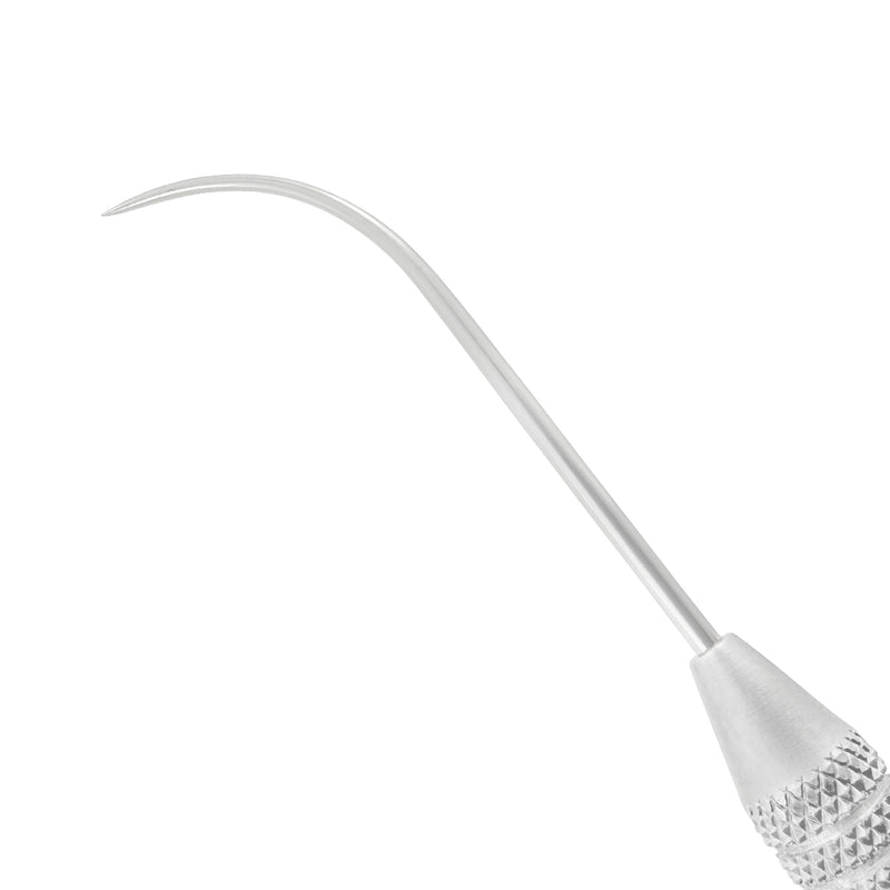 Close-up of the fine curved working tip on Explorer EXP 3A, SKU 1009