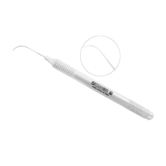 Explorer EXP 3A single-ended dental explorer with fine curved tip and large 6EZ handle