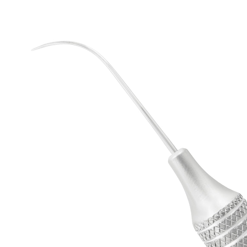 Close-up of the fine curved working tip on Explorer EXP 3A, SKU 1009E
