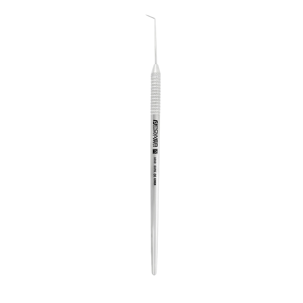 Vertical view of Explorer EXP 6 single-ended dental explorer with 1EZ handle, SKU 1010