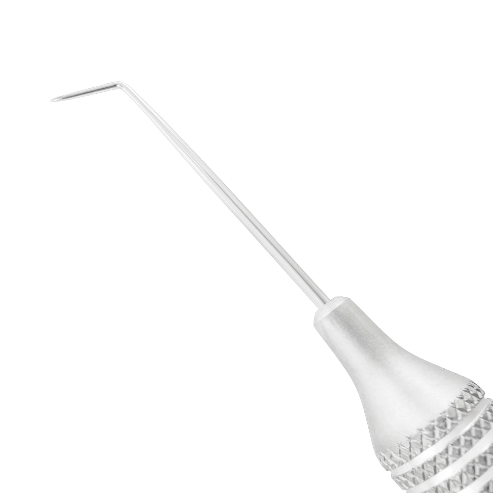 Close-up of the fine angled working tip on Explorer EXP 6, SKU 1010E