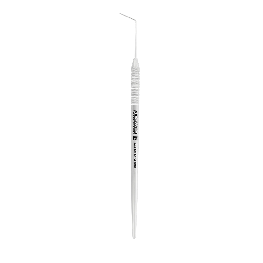 Vertical view of Explorer EXP 6A single-ended dental explorer with 1EZ handle, SKU 1011