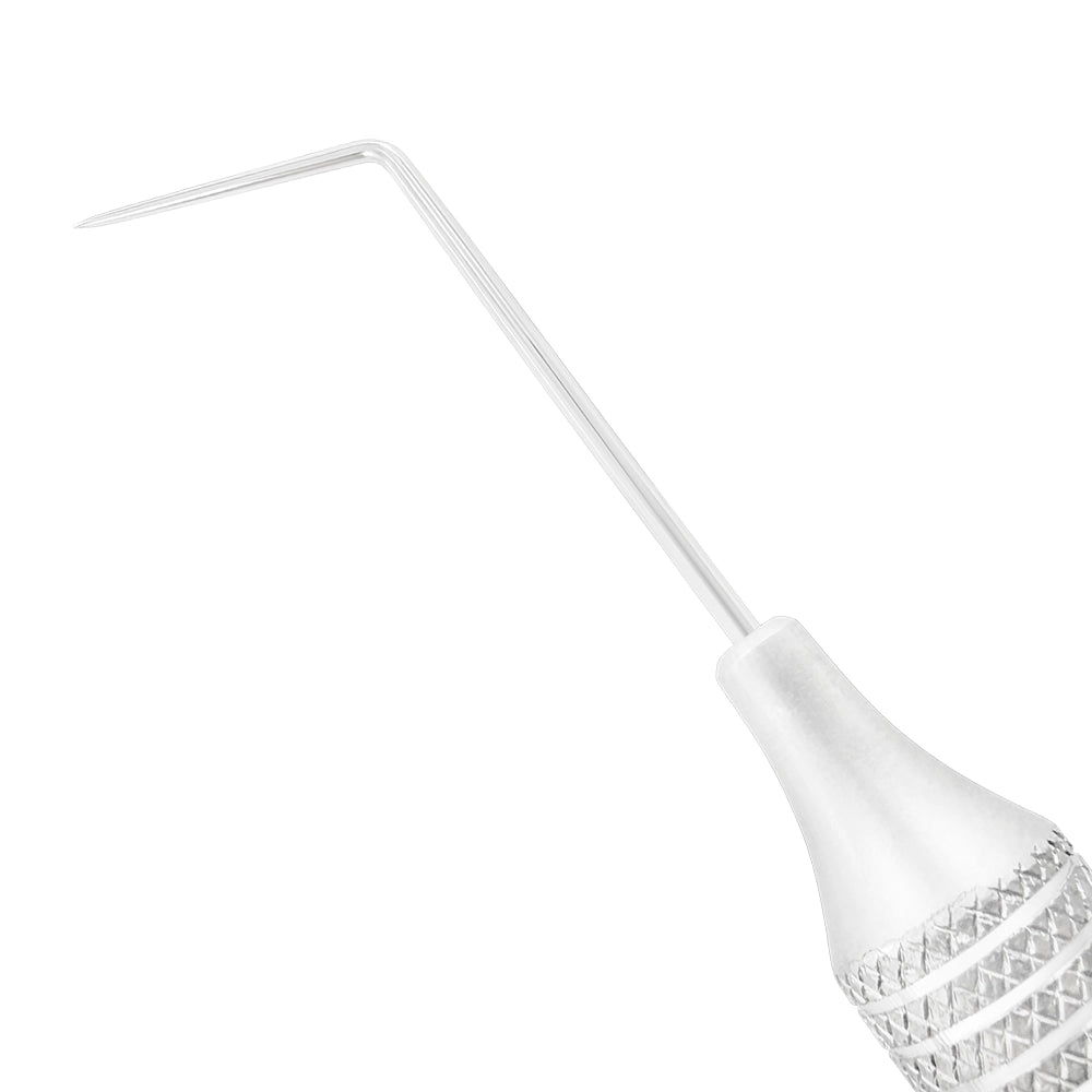 Close-up of the extended angled working tip on Explorer EXP 6A, SKU 1011E