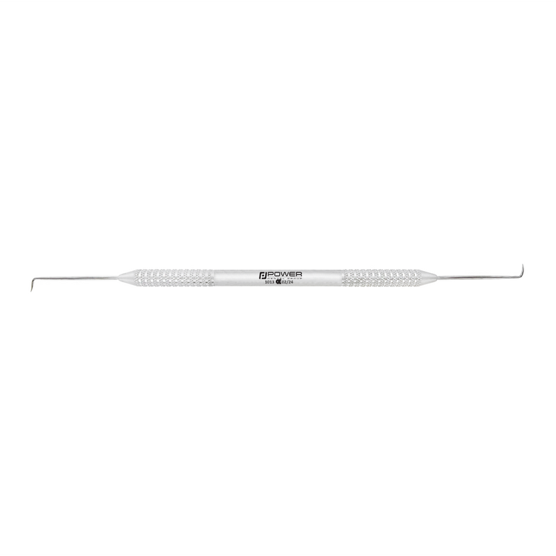 Horizontal view of Explorer EXD 1 double-ended dental explorer with 1EZ handle, SKU 1013