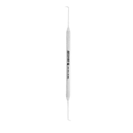Vertical view of Explorer EXD 1 double-ended dental explorer with 1EZ handle, SKU 1013