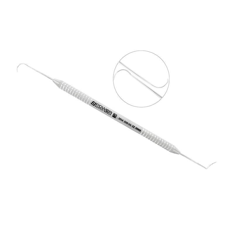 Explorer EXD 2A Pigtail double-ended dental explorer with fine curved tips and lightweight 3EZ handle