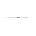 Horizontal view of Explorer EXD 2A Pigtail double-ended dental explorer with 3EZ handle, SKU 1014