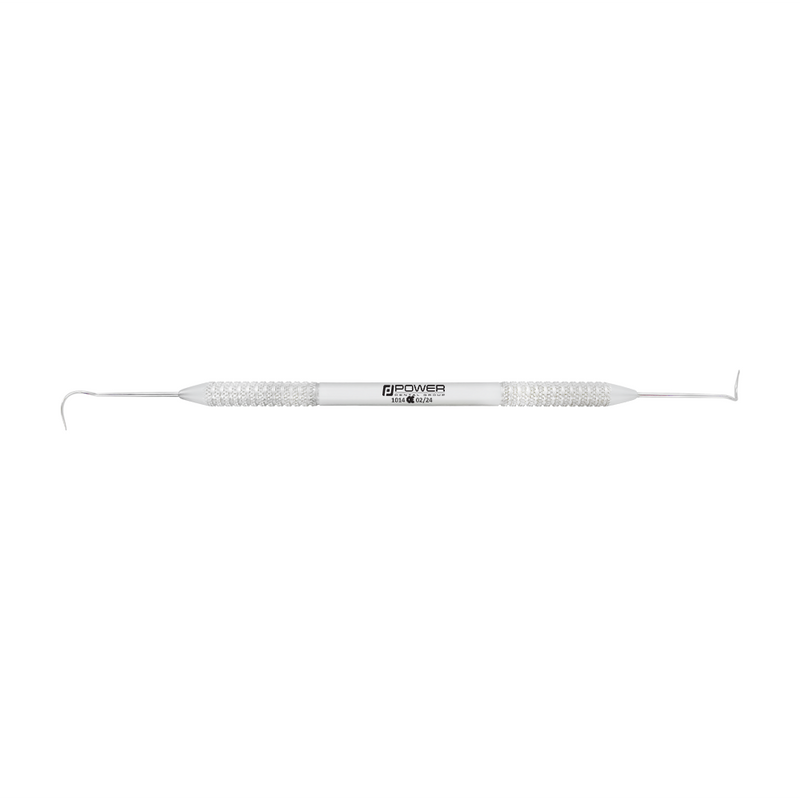 Horizontal view of Explorer EXD 2A Pigtail double-ended dental explorer with 3EZ handle, SKU 1014