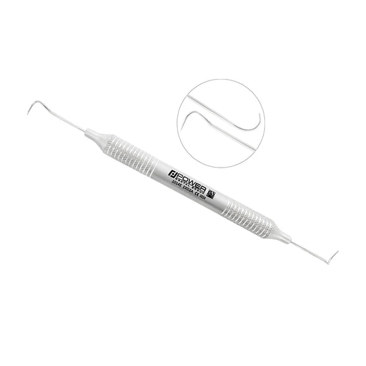 Explorer EXD 2A Pigtail double-ended dental explorer with fine curved tips and large 6EZ handle