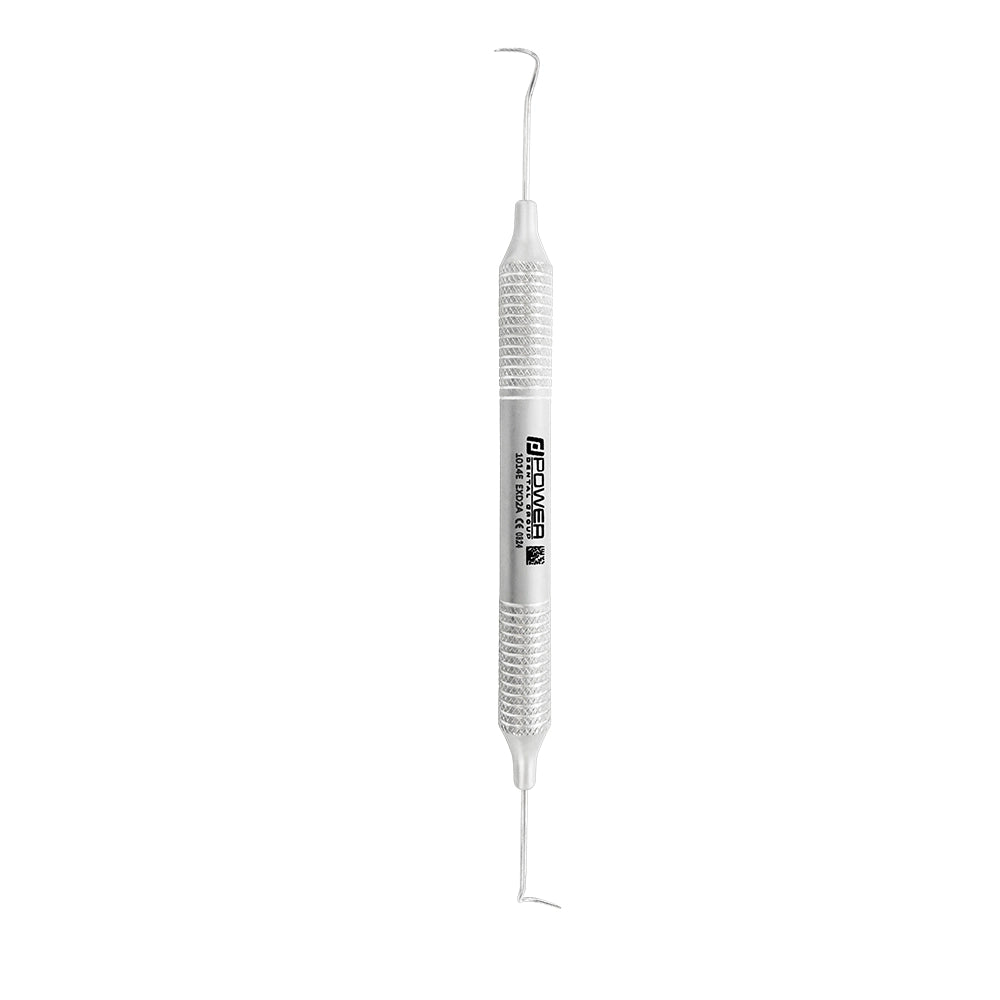 Vertical view of Explorer EXD 2A Pigtail double-ended dental explorer with 6EZ handle, SKU 1014E