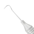Close-up of the curved Pigtail working end on Explorer EXD 2A, SKU 1014E