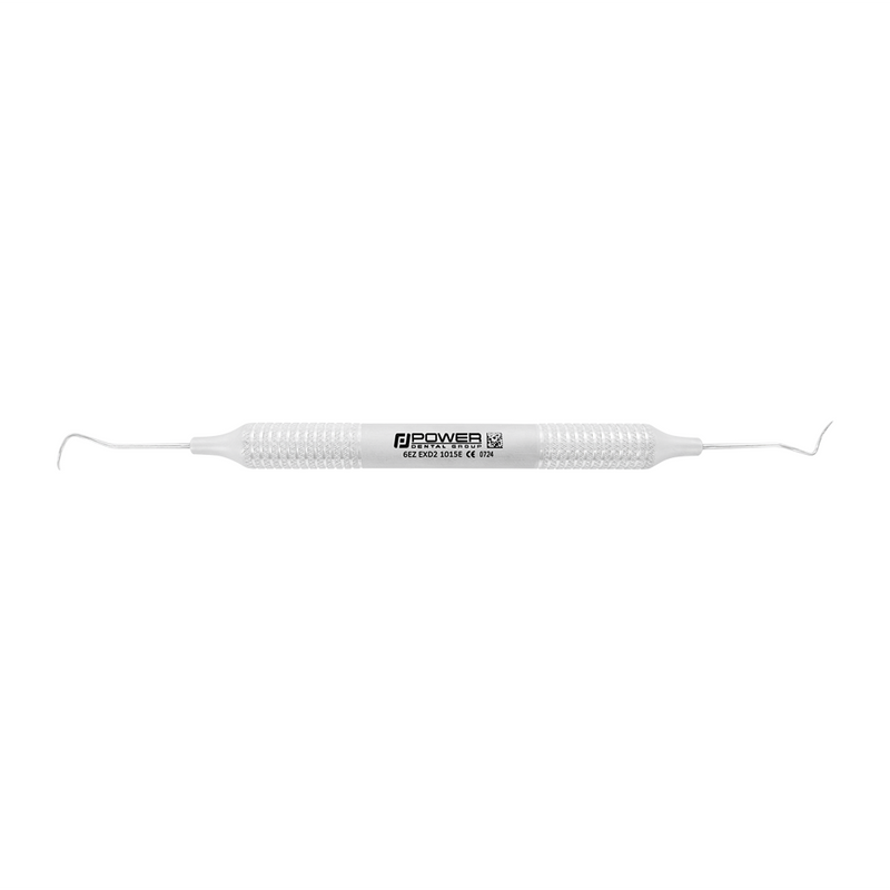 Horizontal view of Explorer EXD 2 double-ended dental explorer with 6EZ handle, SKU 1015E