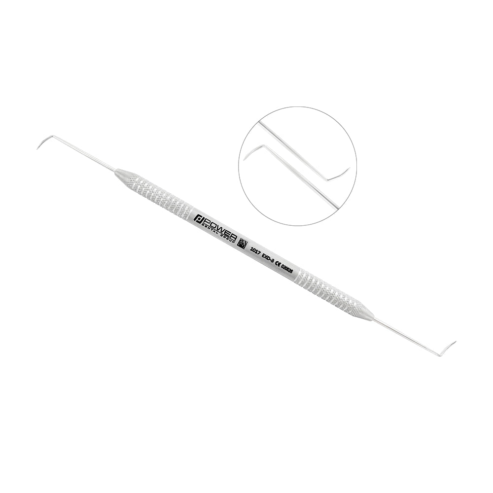 Explorer EXD 3 Pigtail double-ended dental explorer with fine curved tips and lightweight 3EZ handle