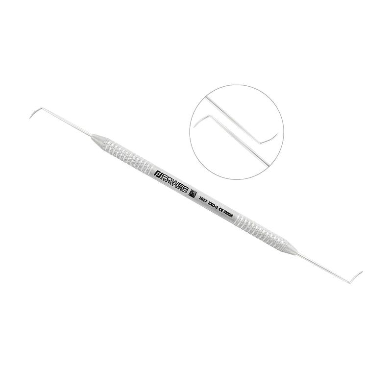 Explorer EXD 3 Pigtail double-ended dental explorer with fine curved tips and lightweight 3EZ handle