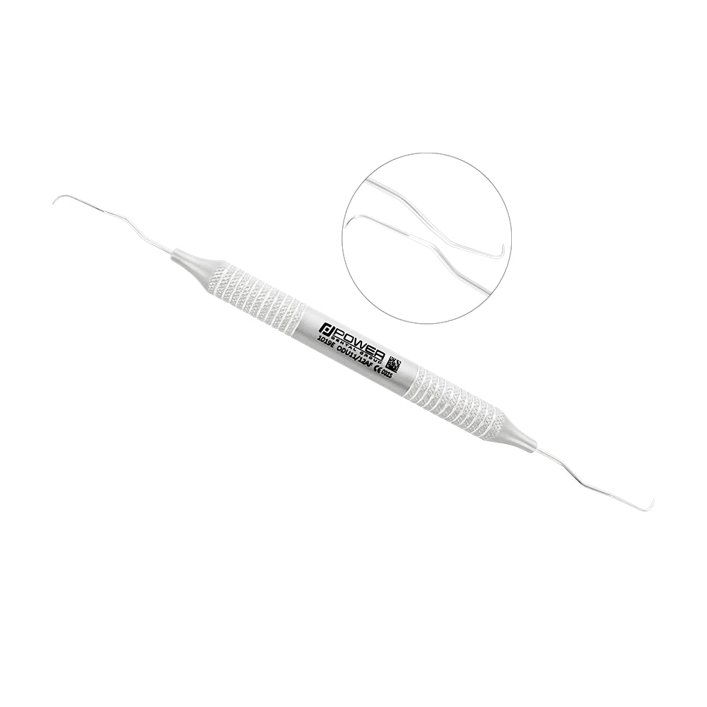 Explorer EXD 11/12AF double-ended After Five dental explorer with extended curved tips and large 6EZ handle