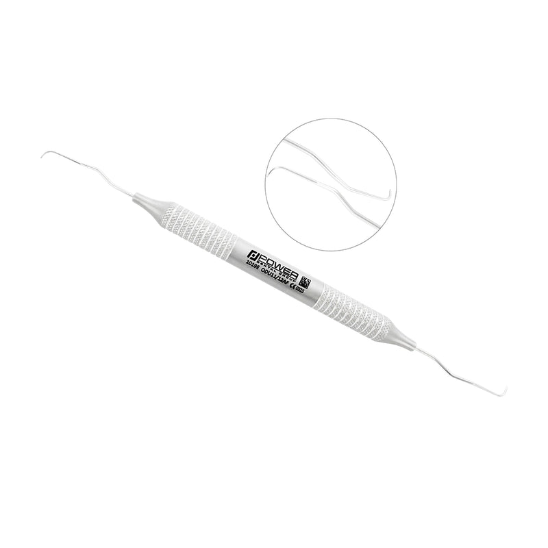 Explorer EXD 11/12AF double-ended After Five dental explorer with extended curved tips and large 6EZ handle