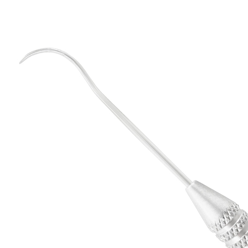 Close-up of the curved working end on Explorer EXD 3ES, SKU 1020