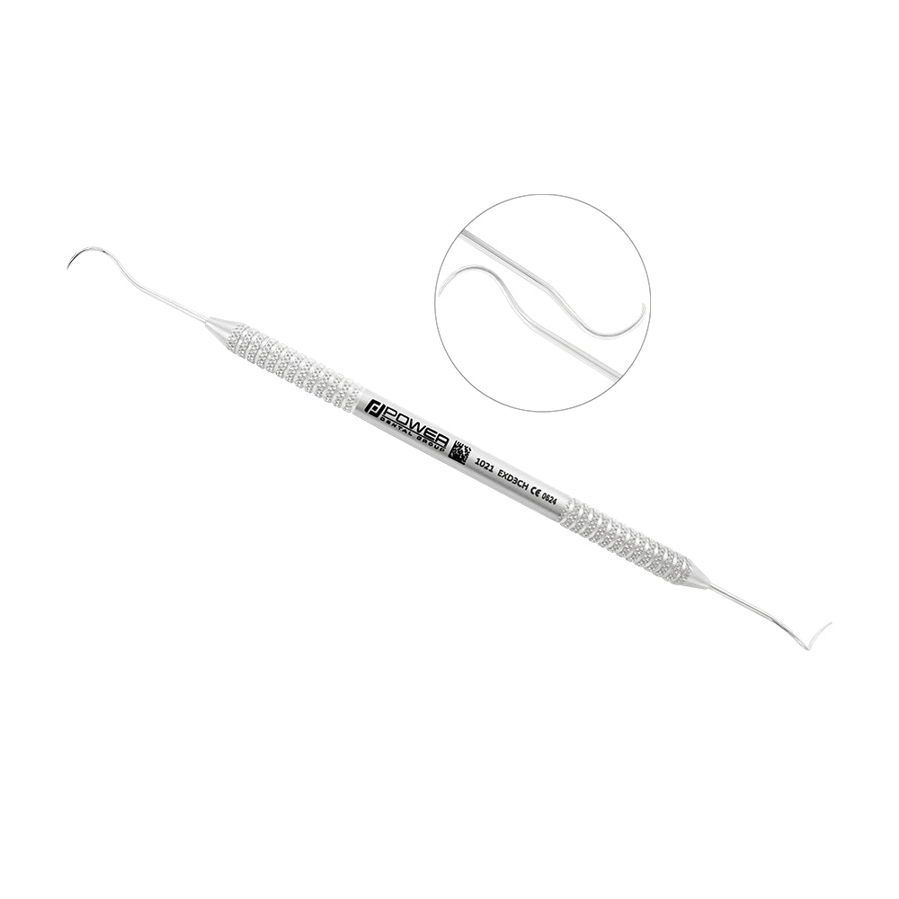 Explorer EXD 3CH double-ended dental explorer with fine curved working ends and lightweight 3EZ handle
