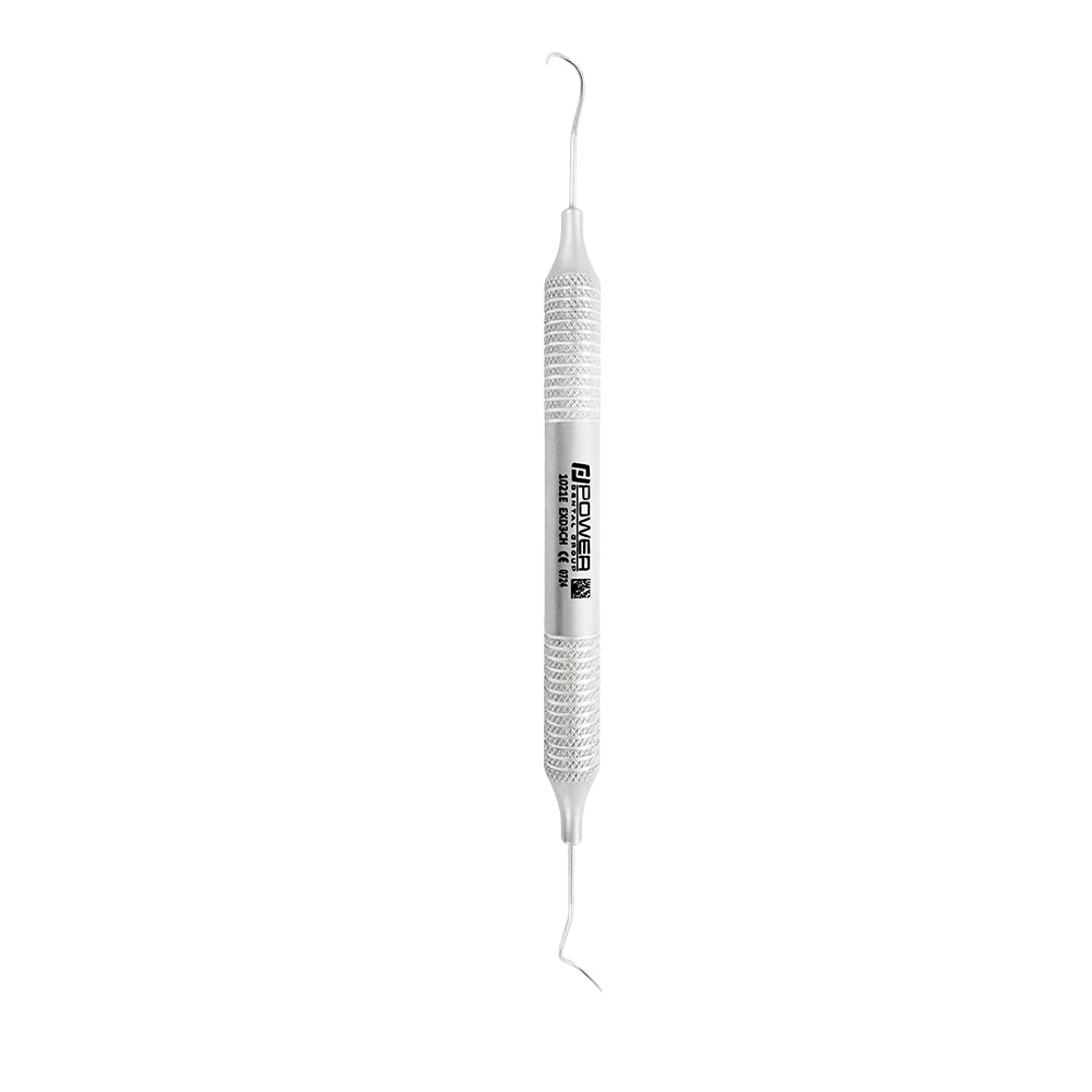 Vertical view of Explorer EXD 3CH double-ended dental explorer with 6EZ handle, SKU 1021E