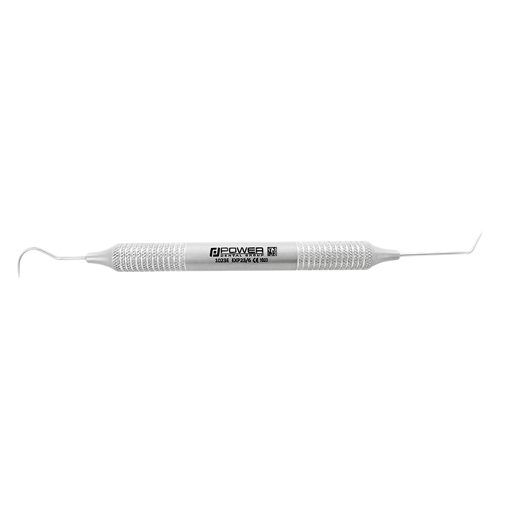 Horizontal view of Explorer EXD 23/6 double-ended dental explorer with 6EZ handle