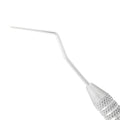 Close-up of one sharply angled working tip on DG16 endodontic explorer SKU 1026