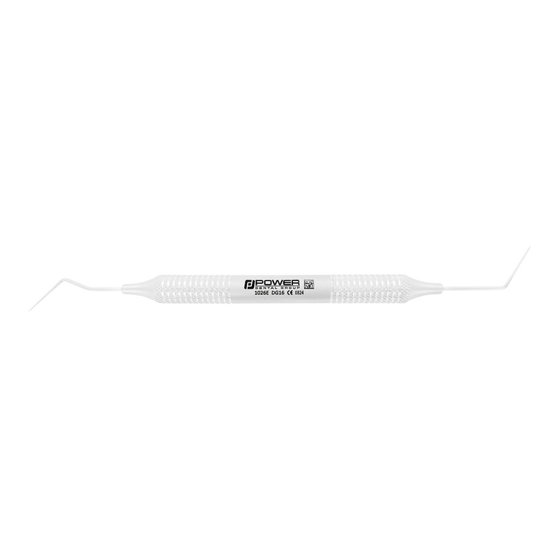 Horizontal view of DG16 double-ended endodontic explorer with 6EZ handle, SKU 1026E