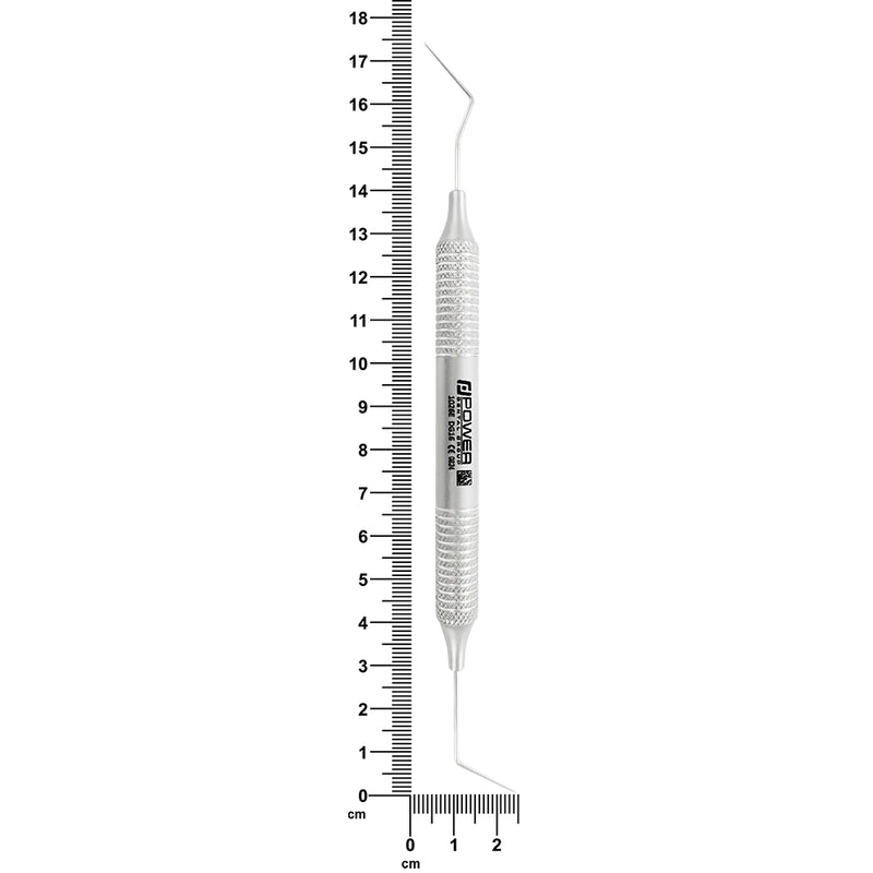 DG16 endodontic explorer with 6EZ handle showing 16.6 cm overall length