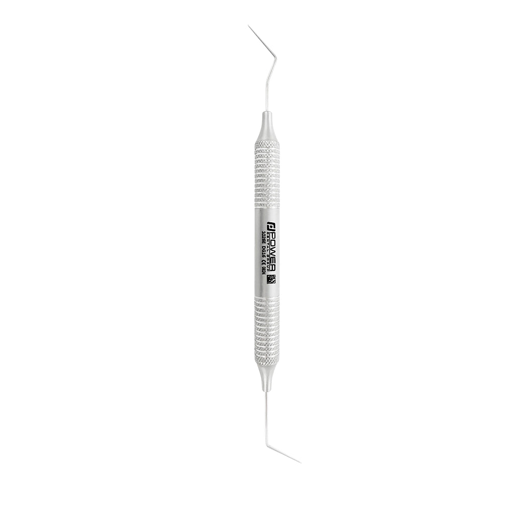 Vertical view of DG16 double-ended endodontic explorer with 6EZ handle, SKU 1026E