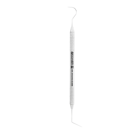 Vertical view of DG16/23 double-ended endodontic explorer with 3EZ handle, SKU 1029